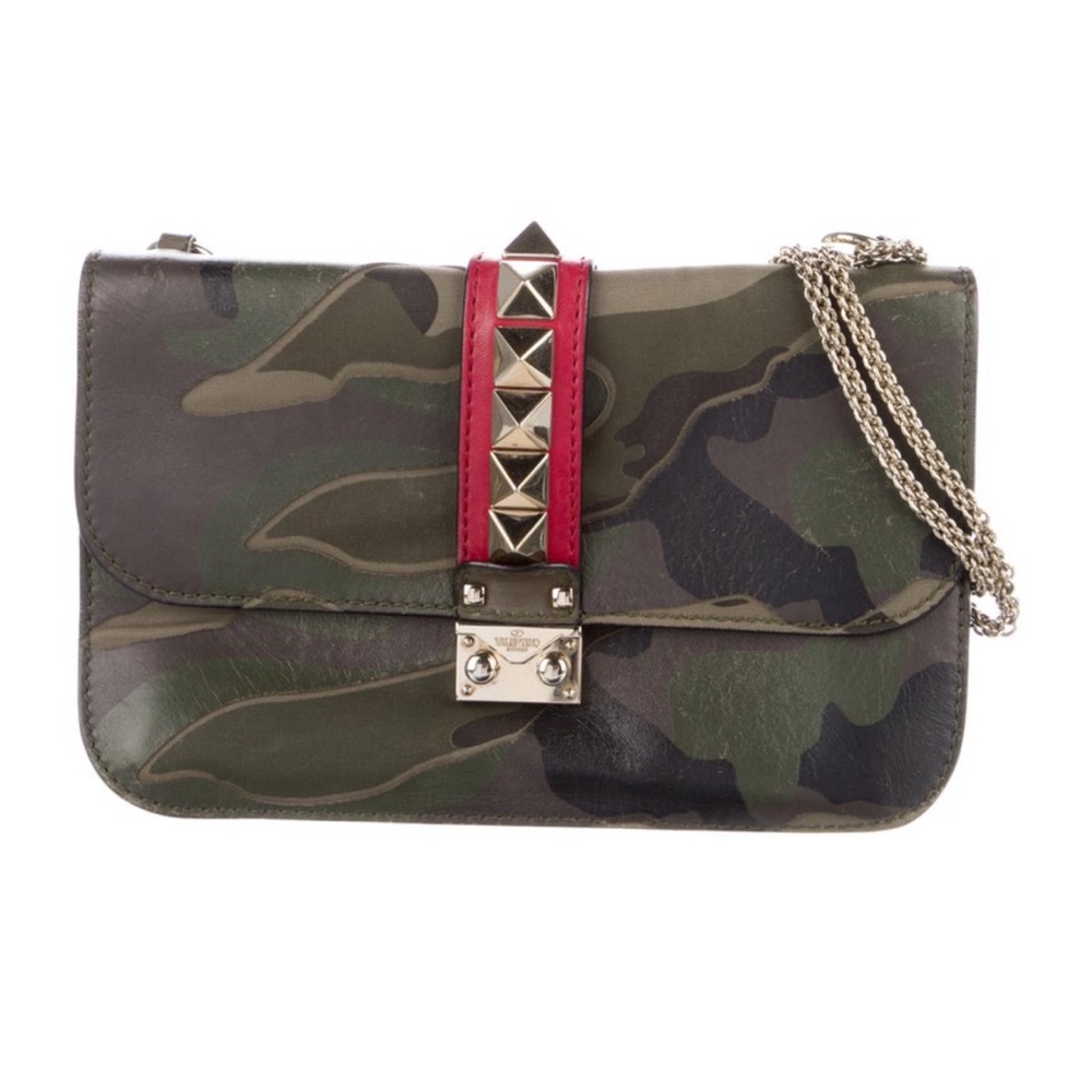 Valentino Glam Lock Camouflage Shoulder Bag